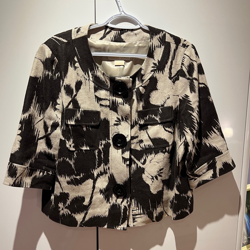 MICHAEL Michael Kors Black and Cream Textured Jacket